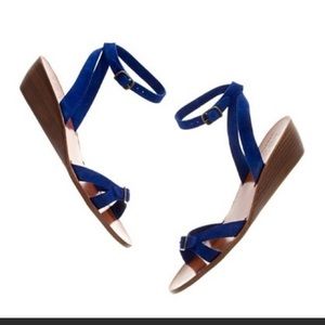 Madewell Blue Suede Sandals